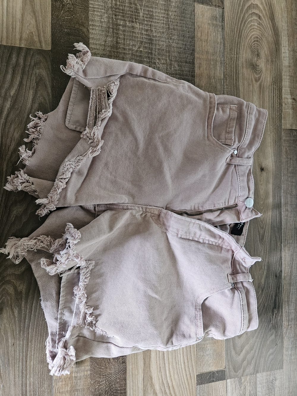 Women's Frayed Hem Pink Denim Jean Shorts
